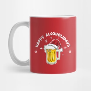 Happy Alcoholidays Funny Christmas / Holiday Beer Drinking Mug